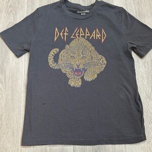 Abercrombie Kids Charcoal Def Leppard Leopard Tee